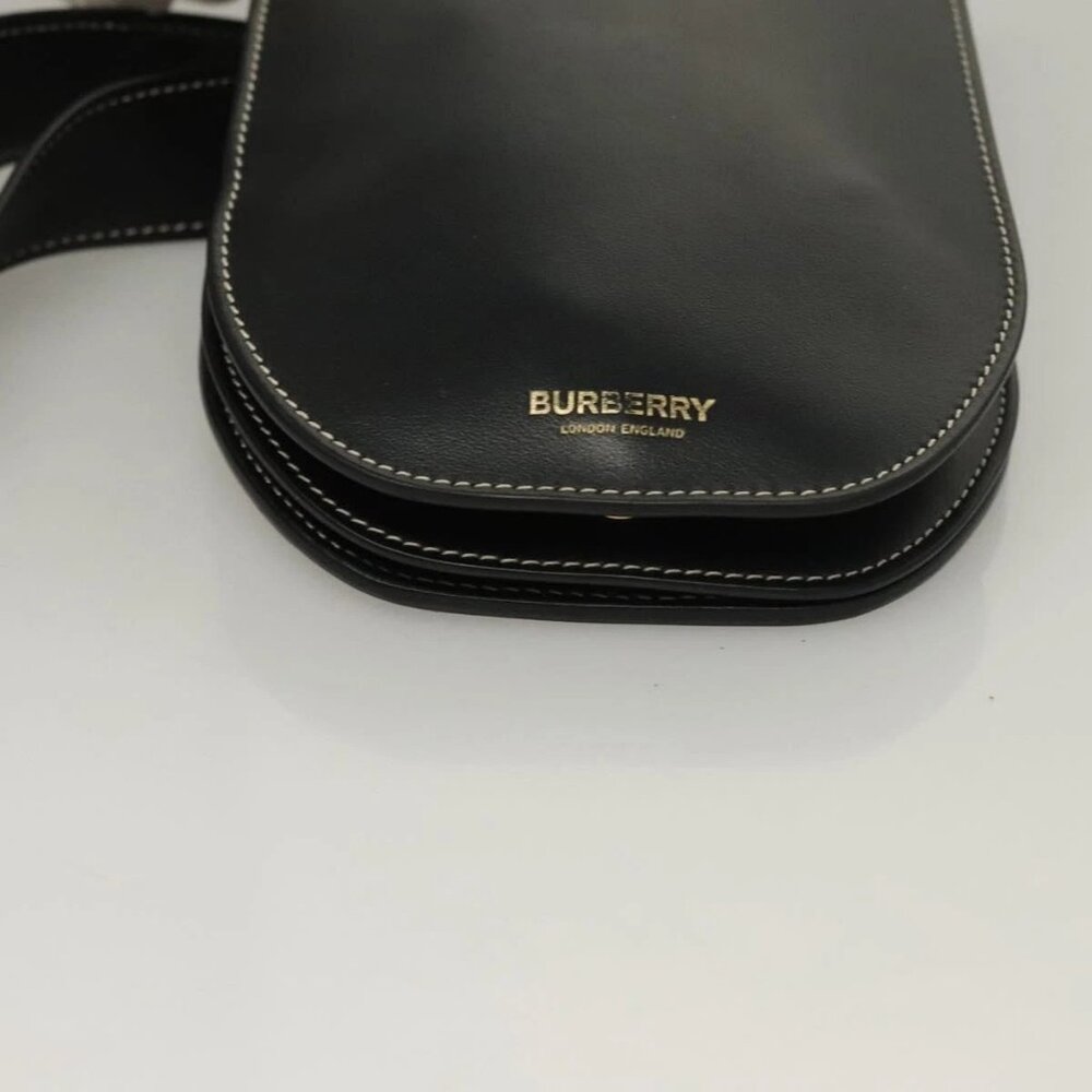 BURBERRY Waist Bag Leather Black Gold Auth bs27391 - Picture 6 of 16